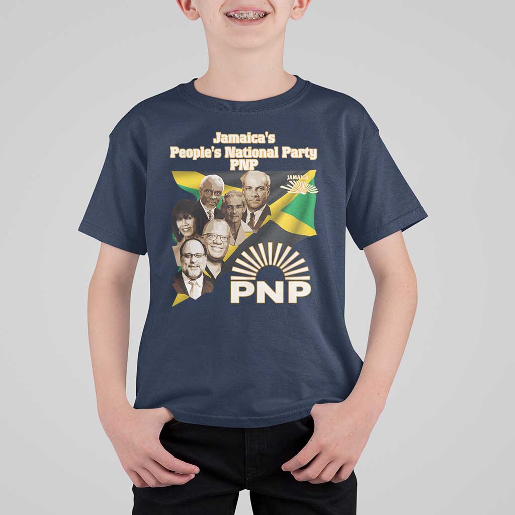 Jamaica People's National Party PNP Supporter T Shirt For Kid Patriotic Political Leaders Tribute Jamaican Flag - Wonder Print Shop