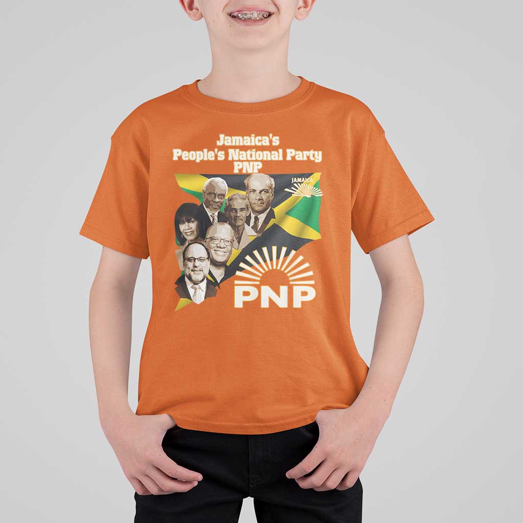 Jamaica People's National Party PNP Supporter T Shirt For Kid Patriotic Political Leaders Tribute Jamaican Flag - Wonder Print Shop