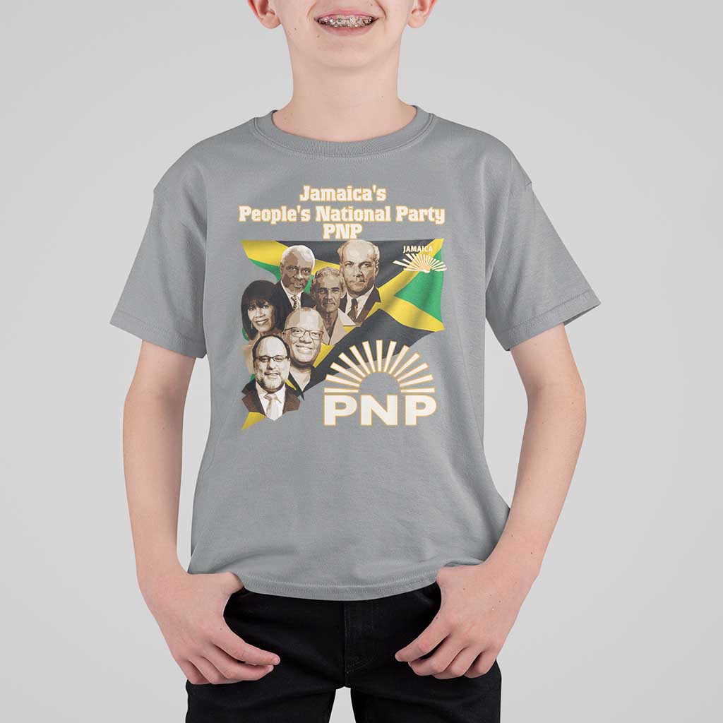 Jamaica People's National Party PNP Supporter T Shirt For Kid Patriotic Political Leaders Tribute Jamaican Flag - Wonder Print Shop