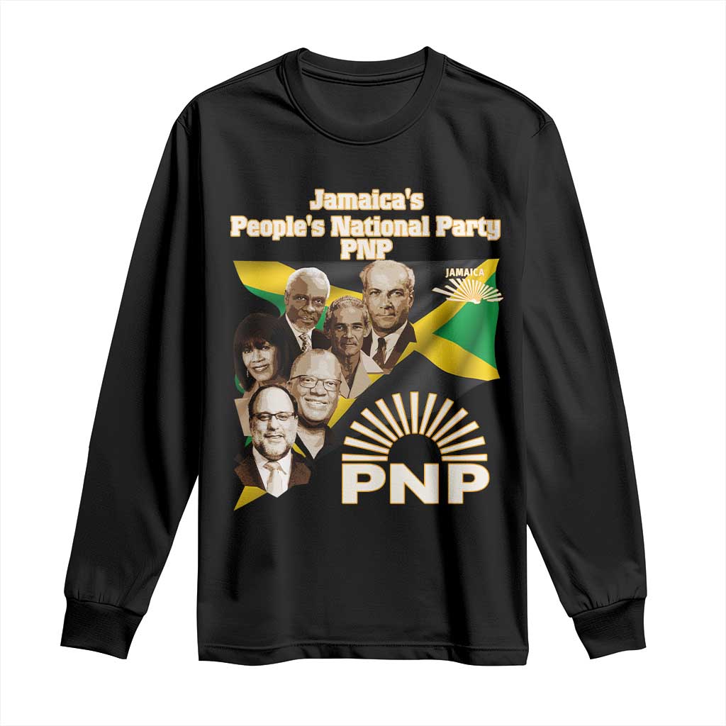 Jamaica People's National Party PNP Supporter Long Sleeve Shirt Patriotic Political Leaders Tribute Jamaican Flag - Wonder Print Shop