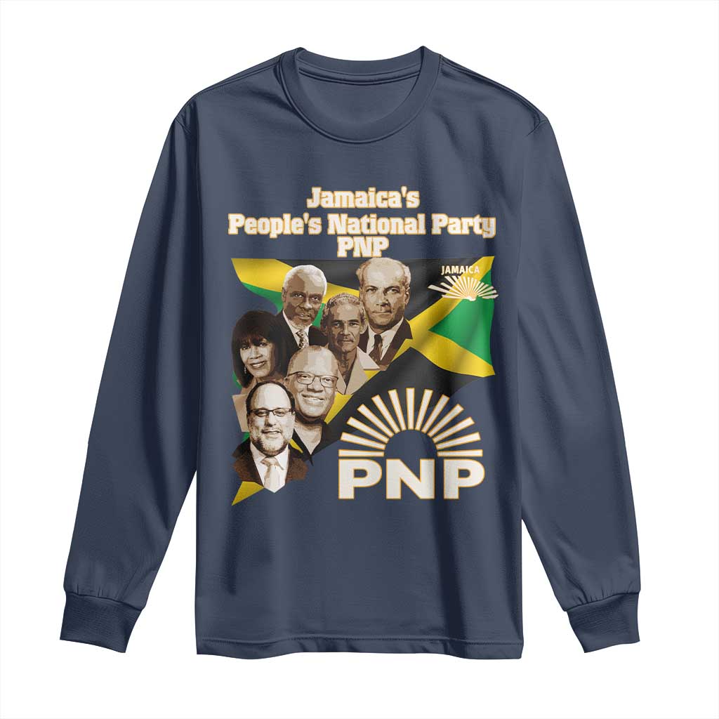 Jamaica People's National Party PNP Supporter Long Sleeve Shirt Patriotic Political Leaders Tribute Jamaican Flag - Wonder Print Shop