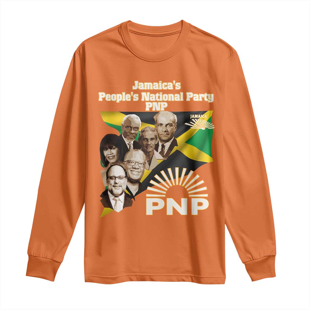 Jamaica People's National Party PNP Supporter Long Sleeve Shirt Patriotic Political Leaders Tribute Jamaican Flag - Wonder Print Shop