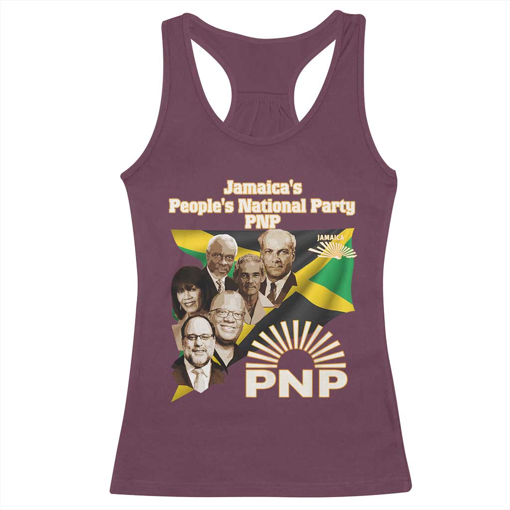 Jamaica People's National Party PNP Supporter Racerback Tank Top Patriotic Political Leaders Tribute Jamaican Flag - Wonder Print Shop