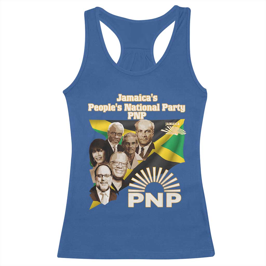 Jamaica People's National Party PNP Supporter Racerback Tank Top Patriotic Political Leaders Tribute Jamaican Flag - Wonder Print Shop