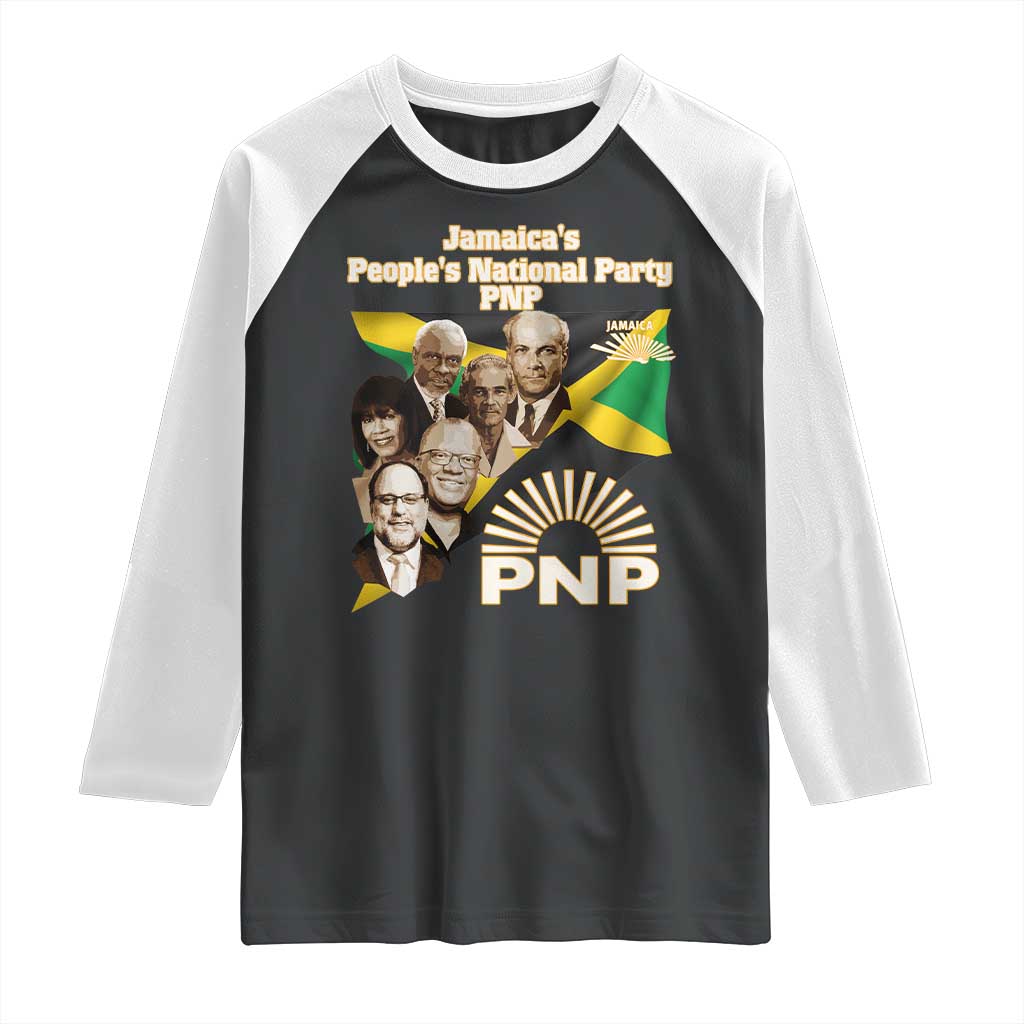 Jamaica People's National Party PNP Supporter Raglan Shirt Patriotic Political Leaders Tribute Jamaican Flag - Wonder Print Shop