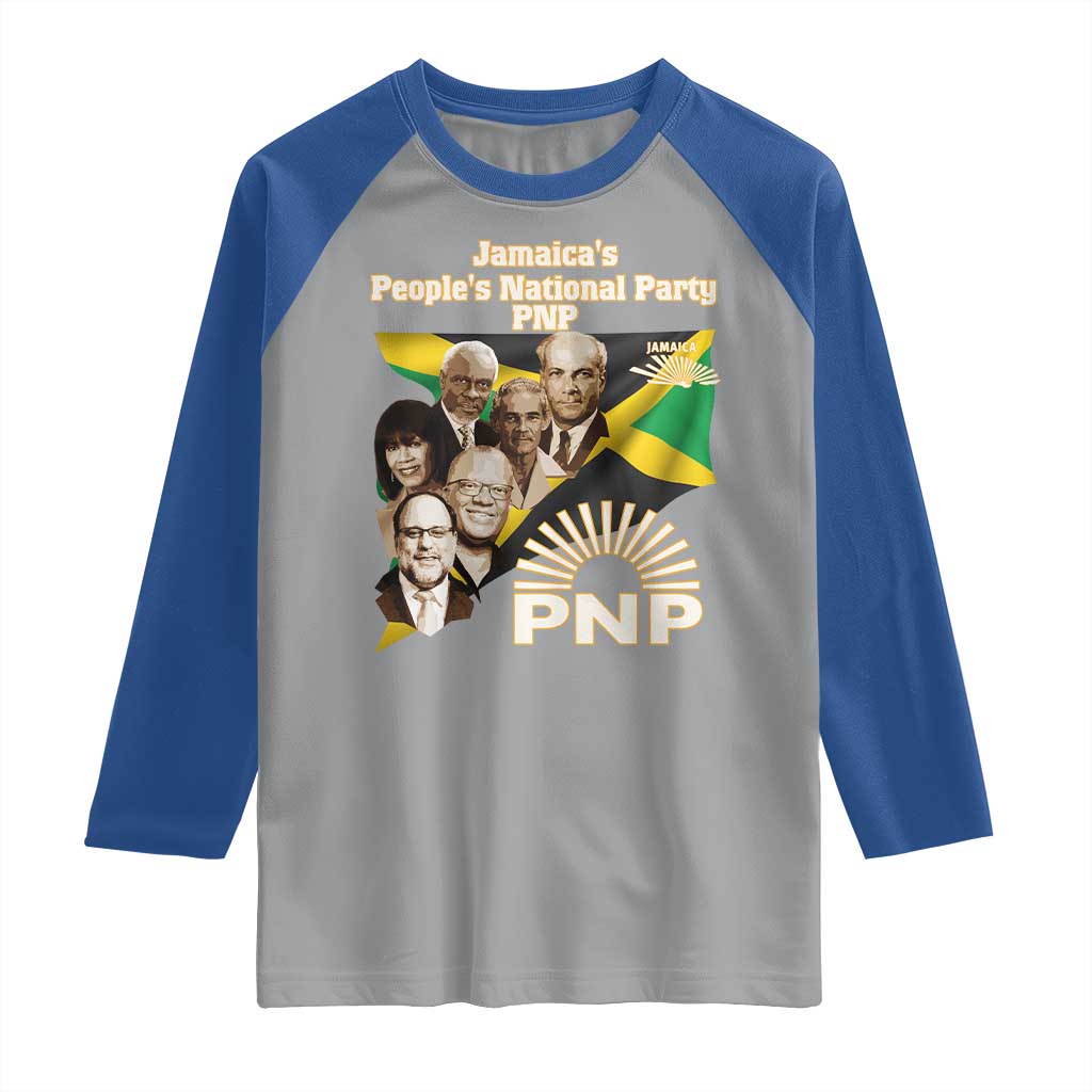 Jamaica People's National Party PNP Supporter Raglan Shirt Patriotic Political Leaders Tribute Jamaican Flag - Wonder Print Shop
