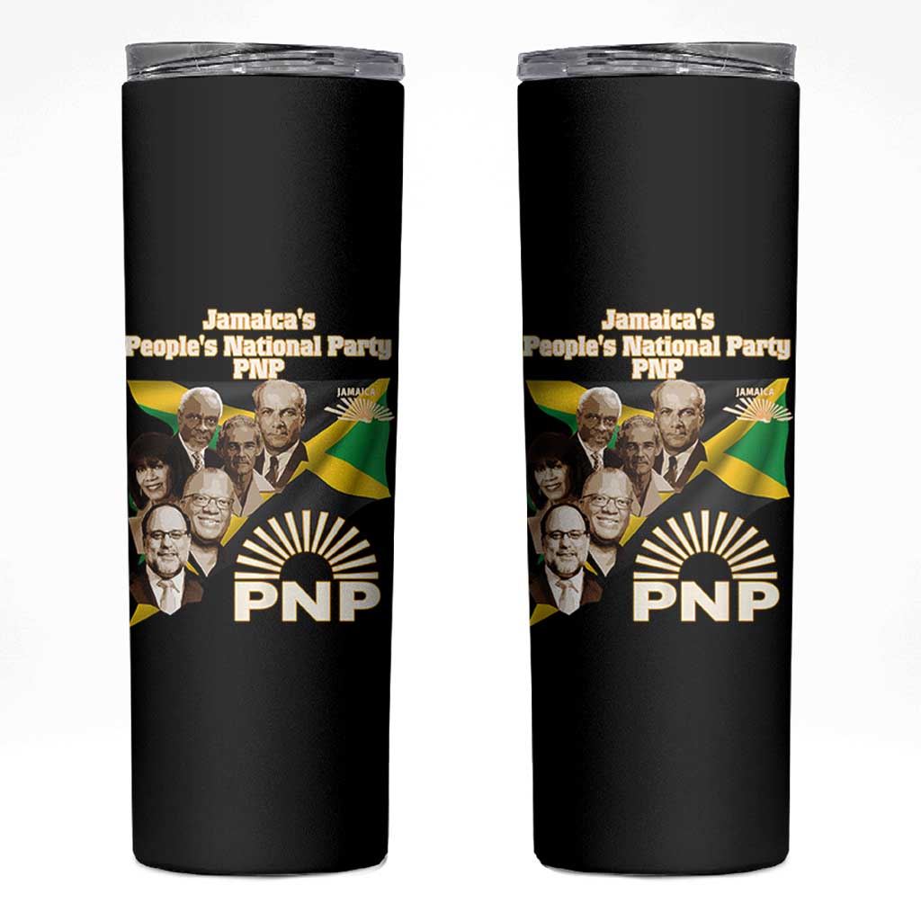 Jamaica People's National Party PNP Supporter Skinny Tumbler Patriotic Political Leaders Tribute Jamaican Flag - Wonder Print Shop