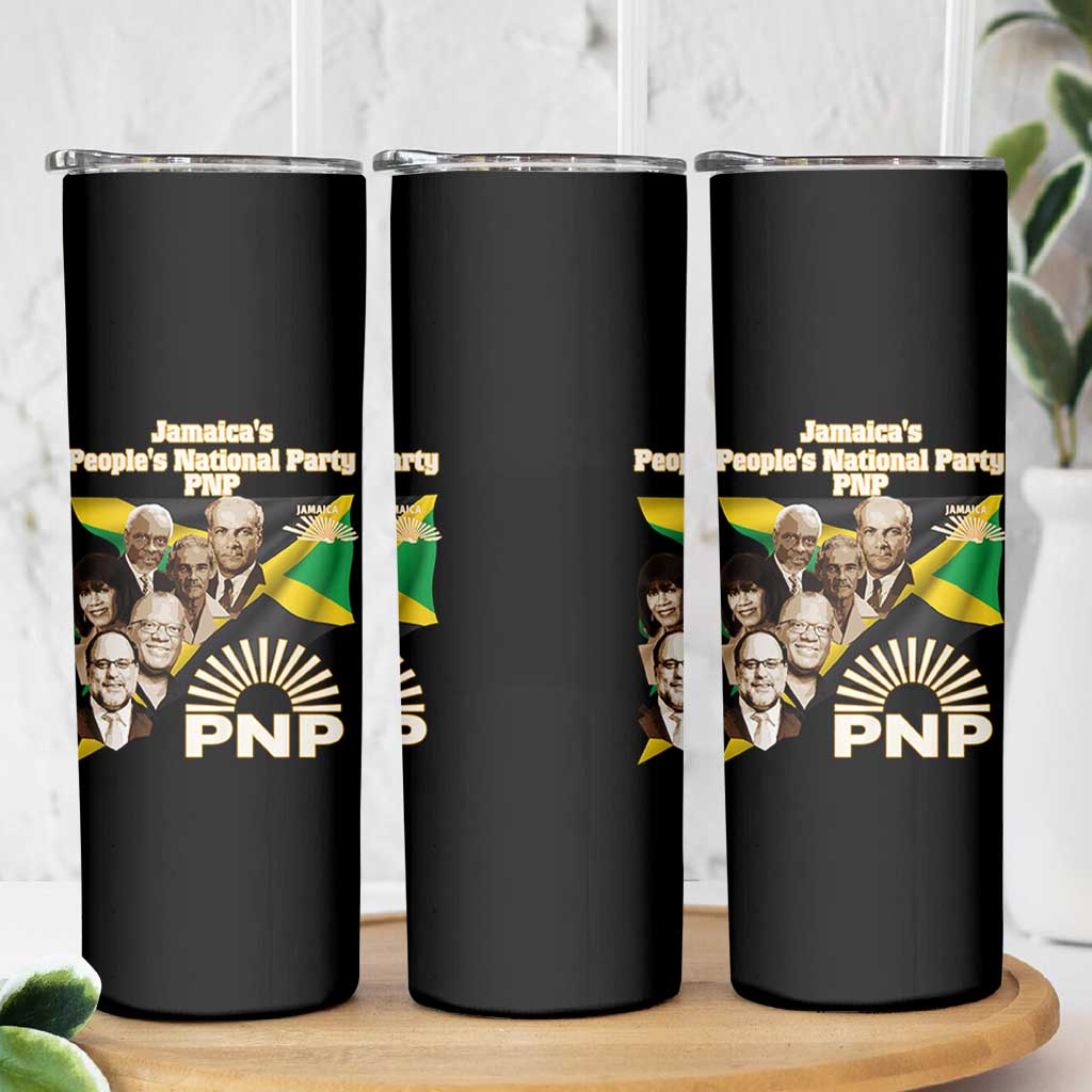 Jamaica People's National Party PNP Supporter Skinny Tumbler Patriotic Political Leaders Tribute Jamaican Flag - Wonder Print Shop