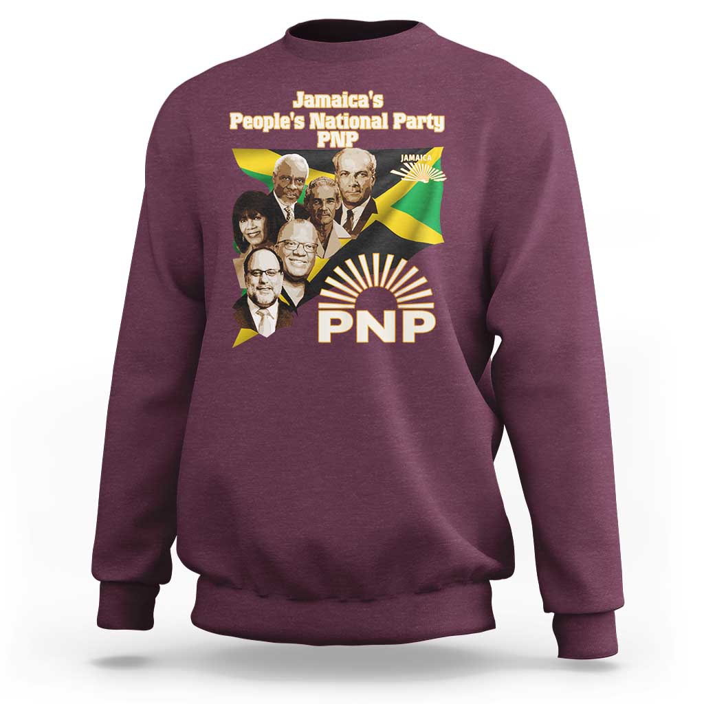 Jamaica People's National Party PNP Supporter Sweatshirt Patriotic Political Leaders Tribute Jamaican Flag - Wonder Print Shop