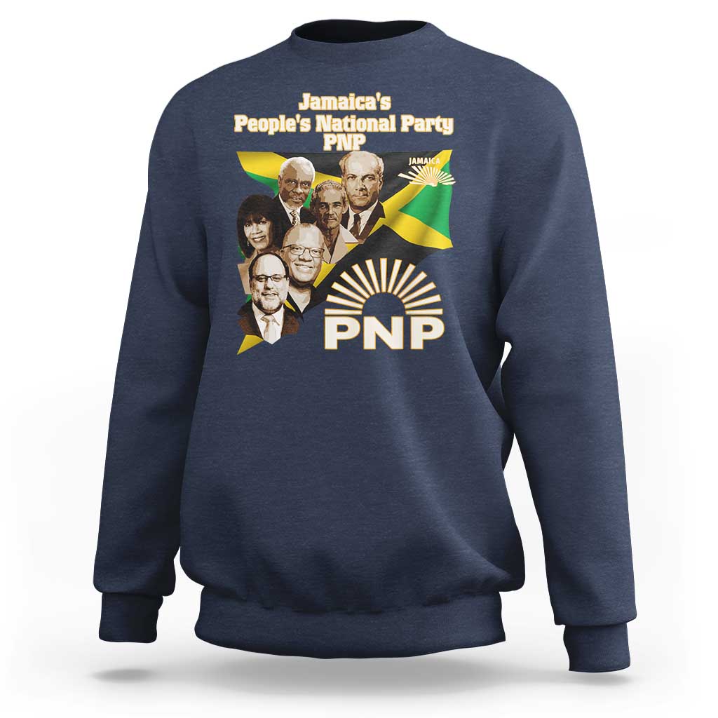 Jamaica People's National Party PNP Supporter Sweatshirt Patriotic Political Leaders Tribute Jamaican Flag - Wonder Print Shop