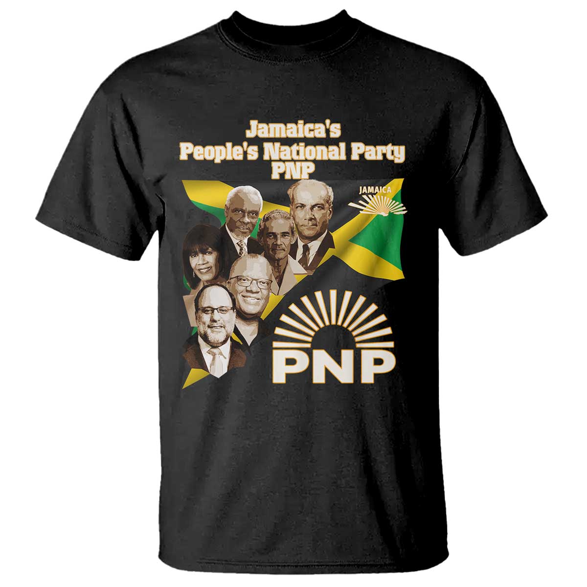 Jamaica People's National Party PNP Supporter T Shirt Patriotic Political Leaders Tribute Jamaican Flag - Wonder Print Shop