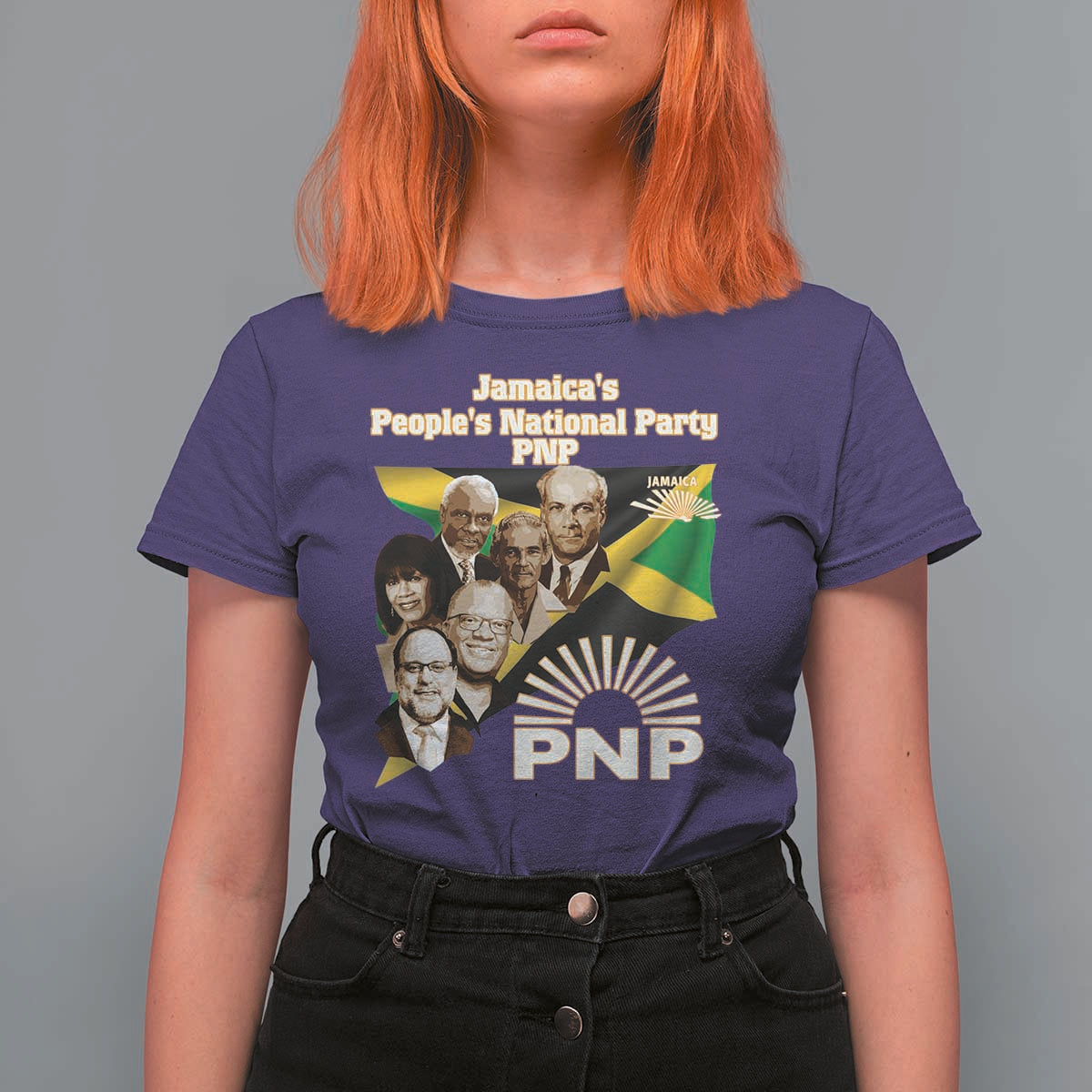 Jamaica People's National Party PNP Supporter T Shirt For Women Patriotic Political Leaders Tribute Jamaican Flag - Wonder Print Shop