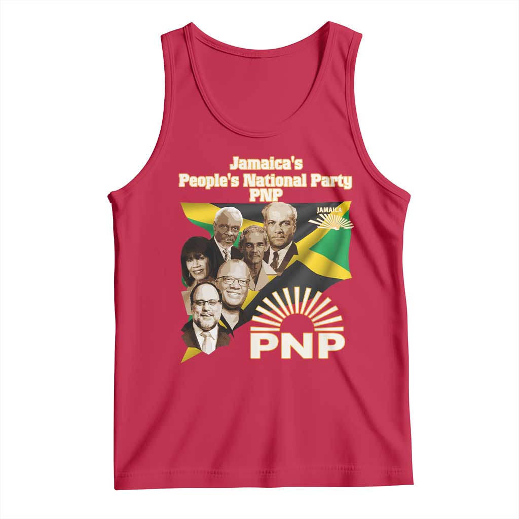 Jamaica People's National Party PNP Supporter Tank Top Patriotic Political Leaders Tribute Jamaican Flag - Wonder Print Shop