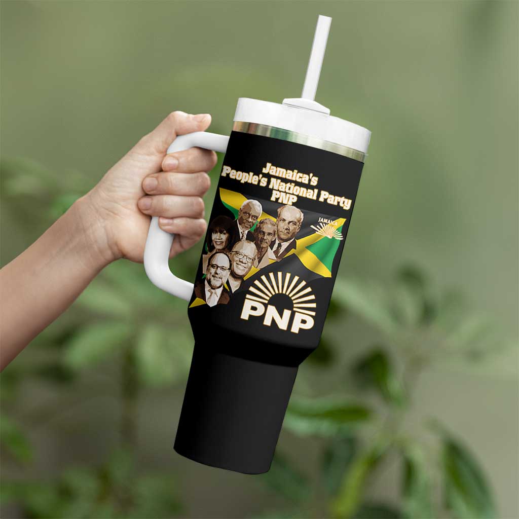 Jamaica People's National Party PNP Supporter Tumbler With Handle Patriotic Political Leaders Tribute Jamaican Flag - Wonder Print Shop