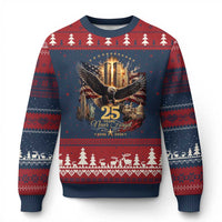 Patriotic American Eagle 9 11 Memorial 25th Anniversary Ugly Christmas Sweater 25 Years 2021 2026 Never Forget