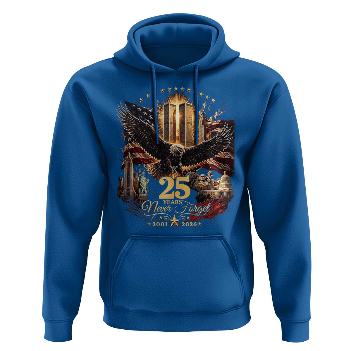 Patriotic American Eagle 9 11 Memorial 25th Anniversary Hoodie 25 Years 2021 2026 Never Forget