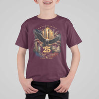 Patriotic American Eagle 9 11 Memorial 25th Anniversary T Shirt For Kid 25 Years 2021 2026 Never Forget