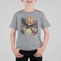 Patriotic American Eagle 9 11 Memorial 25th Anniversary T Shirt For Kid 25 Years 2021 2026 Never Forget
