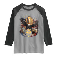 Patriotic American Eagle 9 11 Memorial 25th Anniversary Raglan Shirt 25 Years 2021 2026 Never Forget