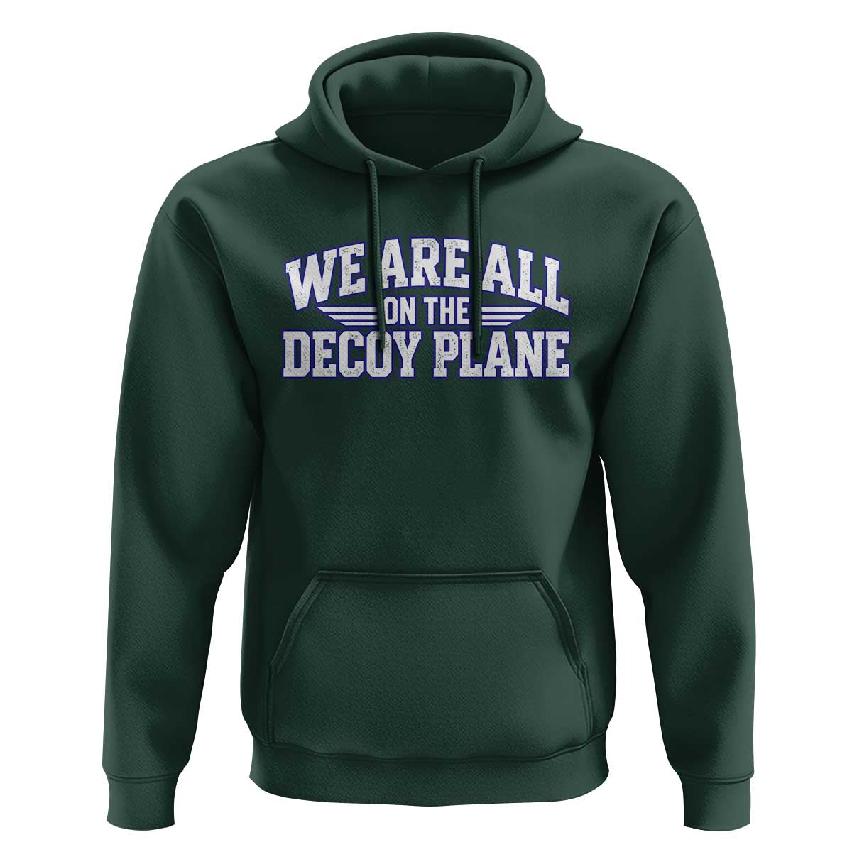 We Are All On The Decoy Plane Theories Aviator Wings Blue Hoodie Funny Satirical Meme Conspiracy Commentary