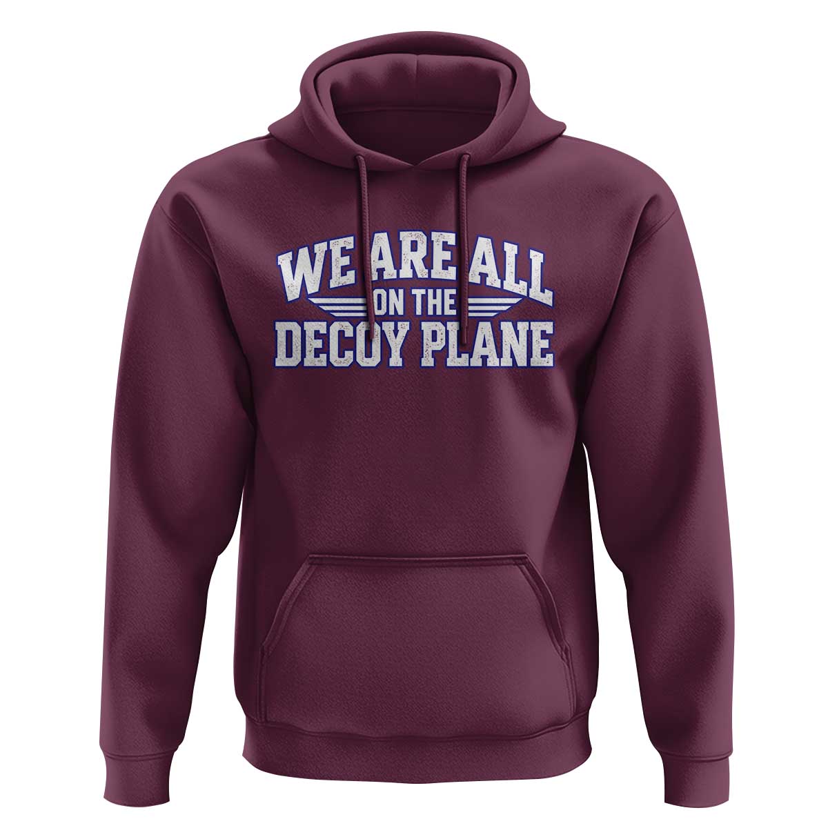 We Are All On The Decoy Plane Theories Aviator Wings Blue Hoodie Funny Satirical Meme Conspiracy Commentary