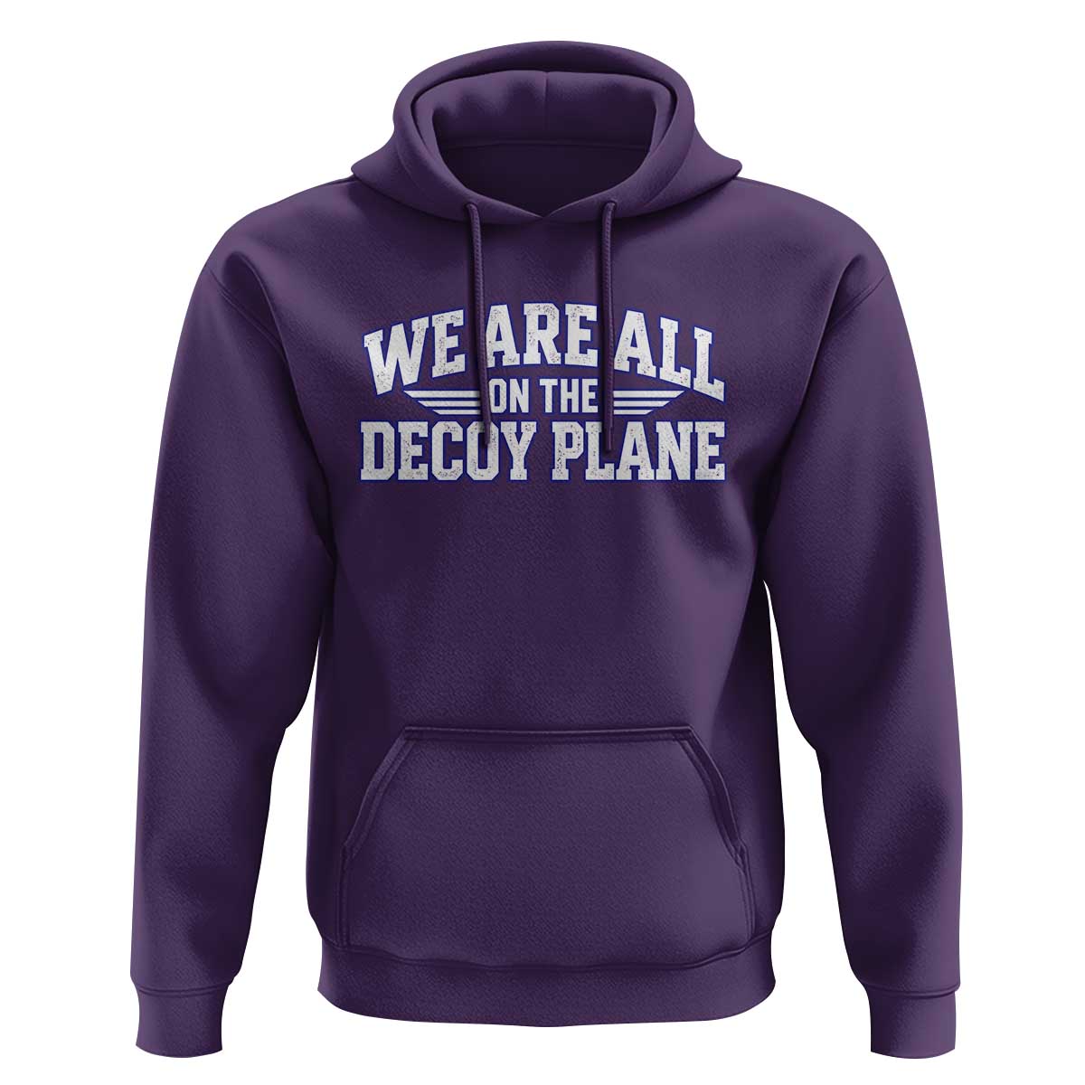 We Are All On The Decoy Plane Theories Aviator Wings Blue Hoodie Funny Satirical Meme Conspiracy Commentary
