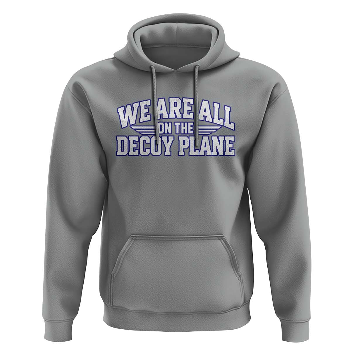 We Are All On The Decoy Plane Theories Aviator Wings Blue Hoodie Funny Satirical Meme Conspiracy Commentary