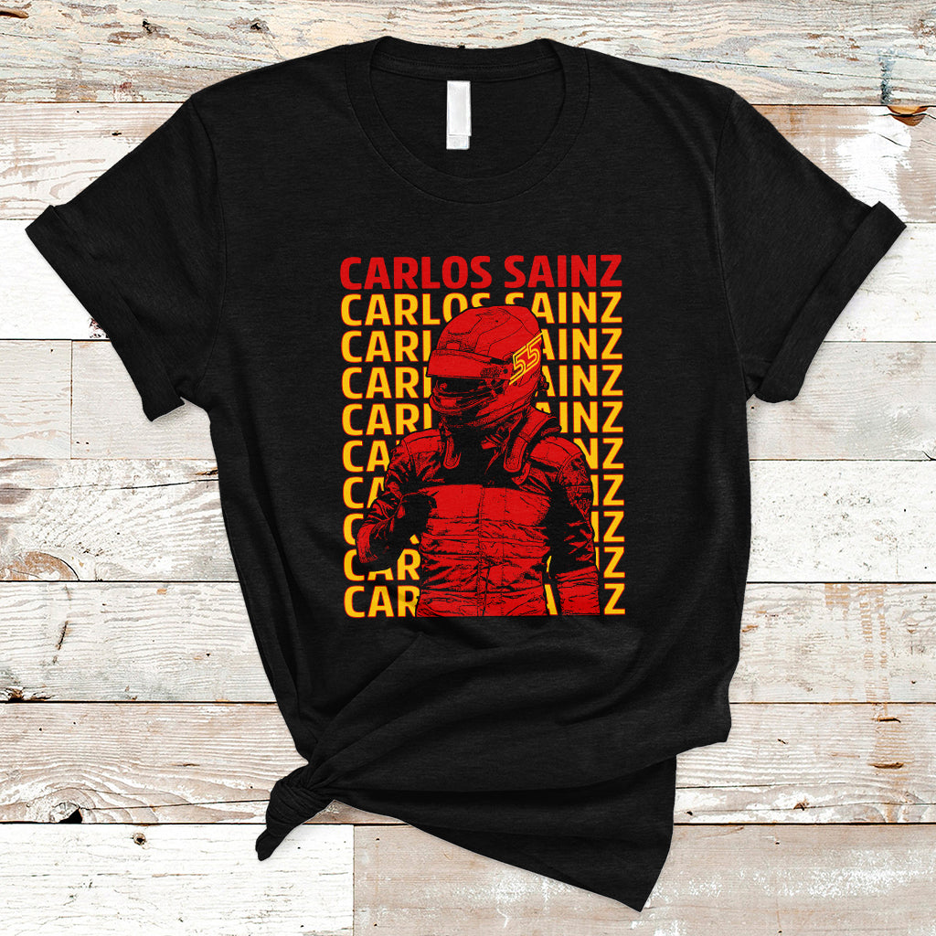 Carlos Sainz 55 T Shirt F1 Racing Singapore GP 2023 Spanish Racing Driver - Wonder Print Shop