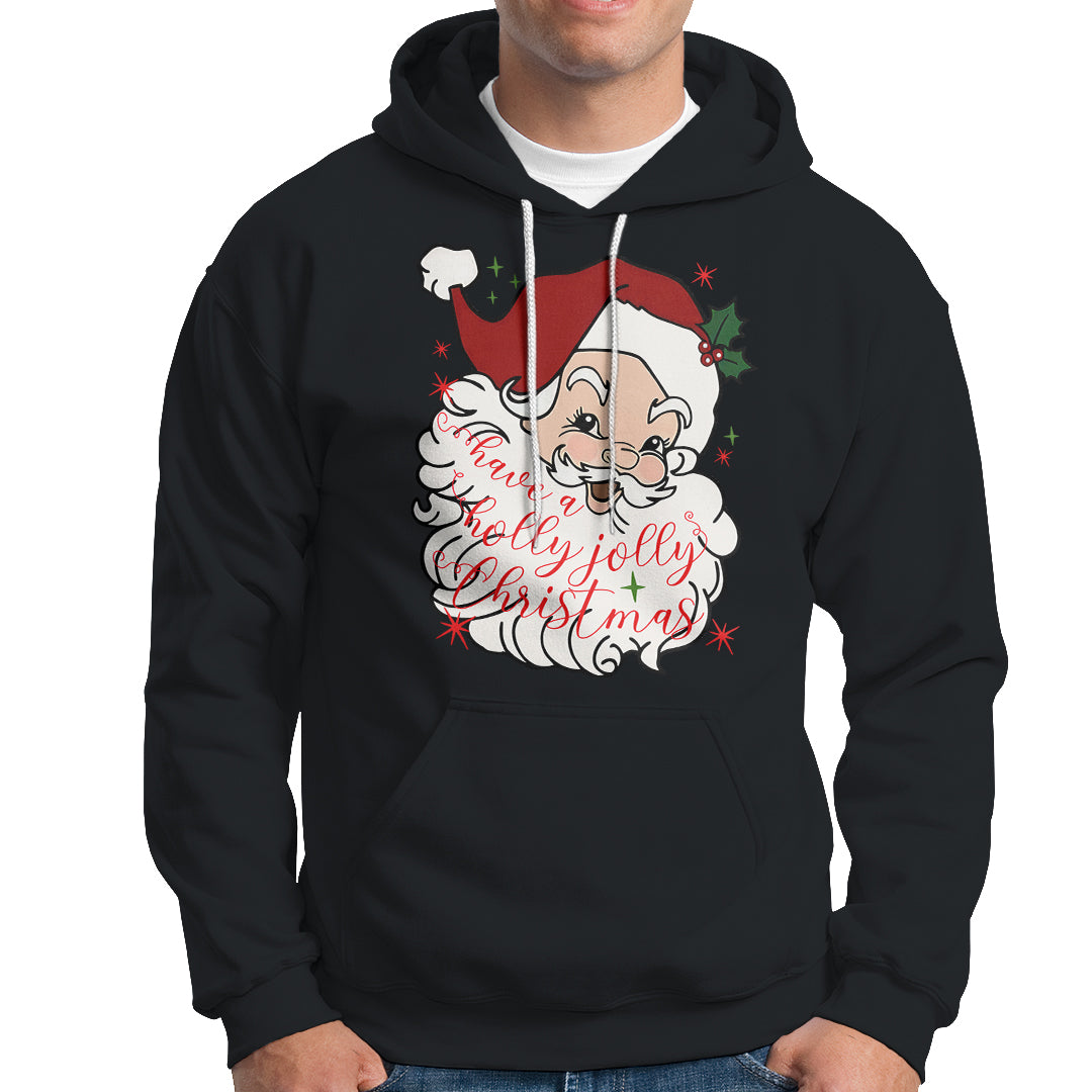 Vintage Christmas Santa Claus Face Xmas Funny Old Fashioned Hoodie - Wonder Print Shop