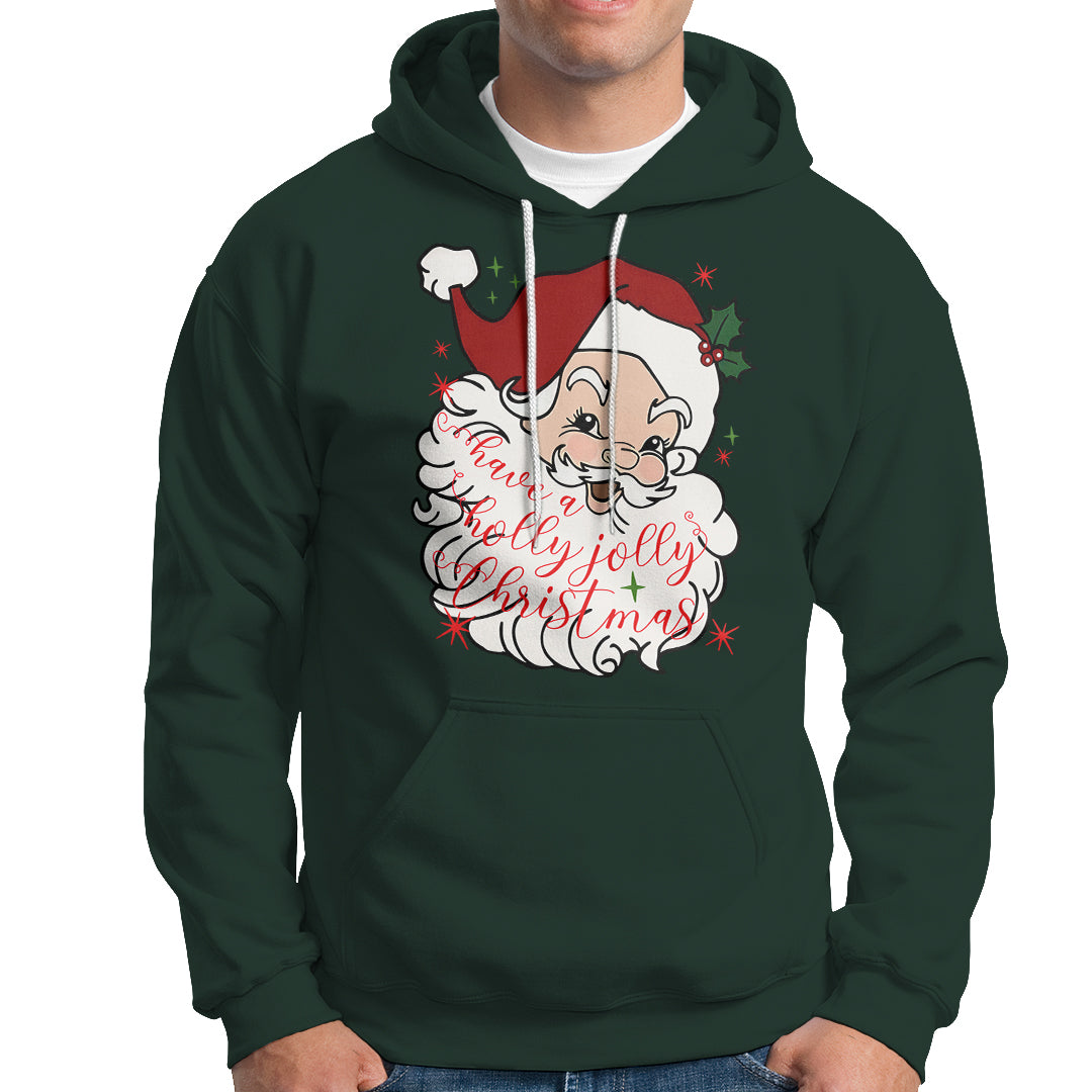 Vintage Christmas Santa Claus Face Xmas Funny Old Fashioned Hoodie - Wonder Print Shop