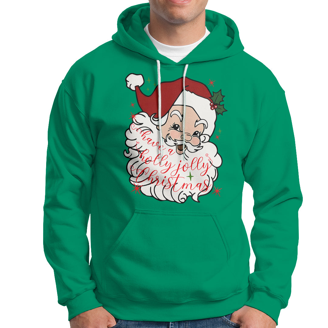 Vintage Christmas Santa Claus Face Xmas Funny Old Fashioned Hoodie - Wonder Print Shop
