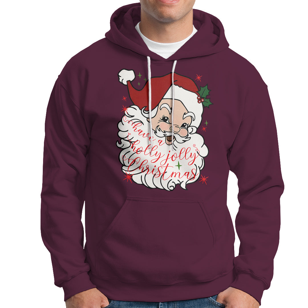 Vintage Christmas Santa Claus Face Xmas Funny Old Fashioned Hoodie - Wonder Print Shop