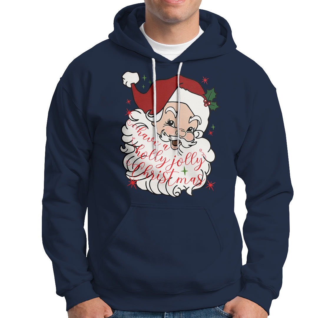 Vintage Christmas Santa Claus Face Xmas Funny Old Fashioned Hoodie - Wonder Print Shop