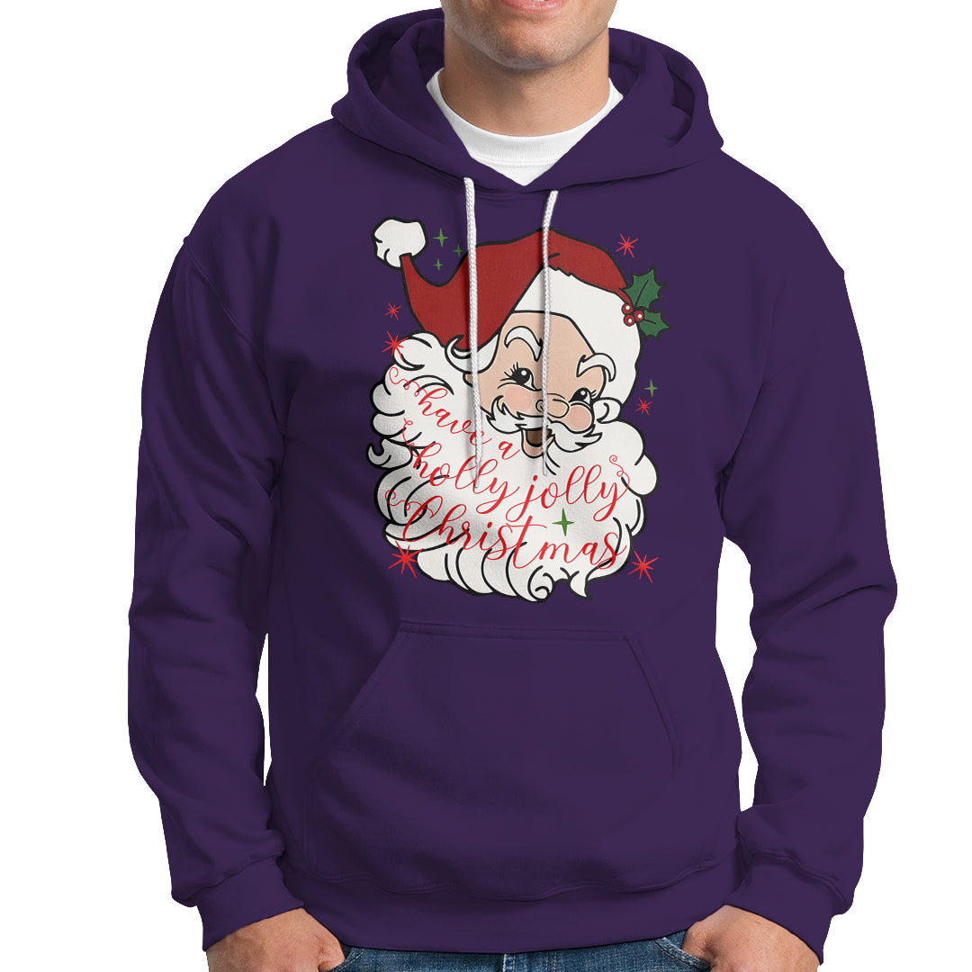Vintage Christmas Santa Claus Face Xmas Funny Old Fashioned Hoodie - Wonder Print Shop