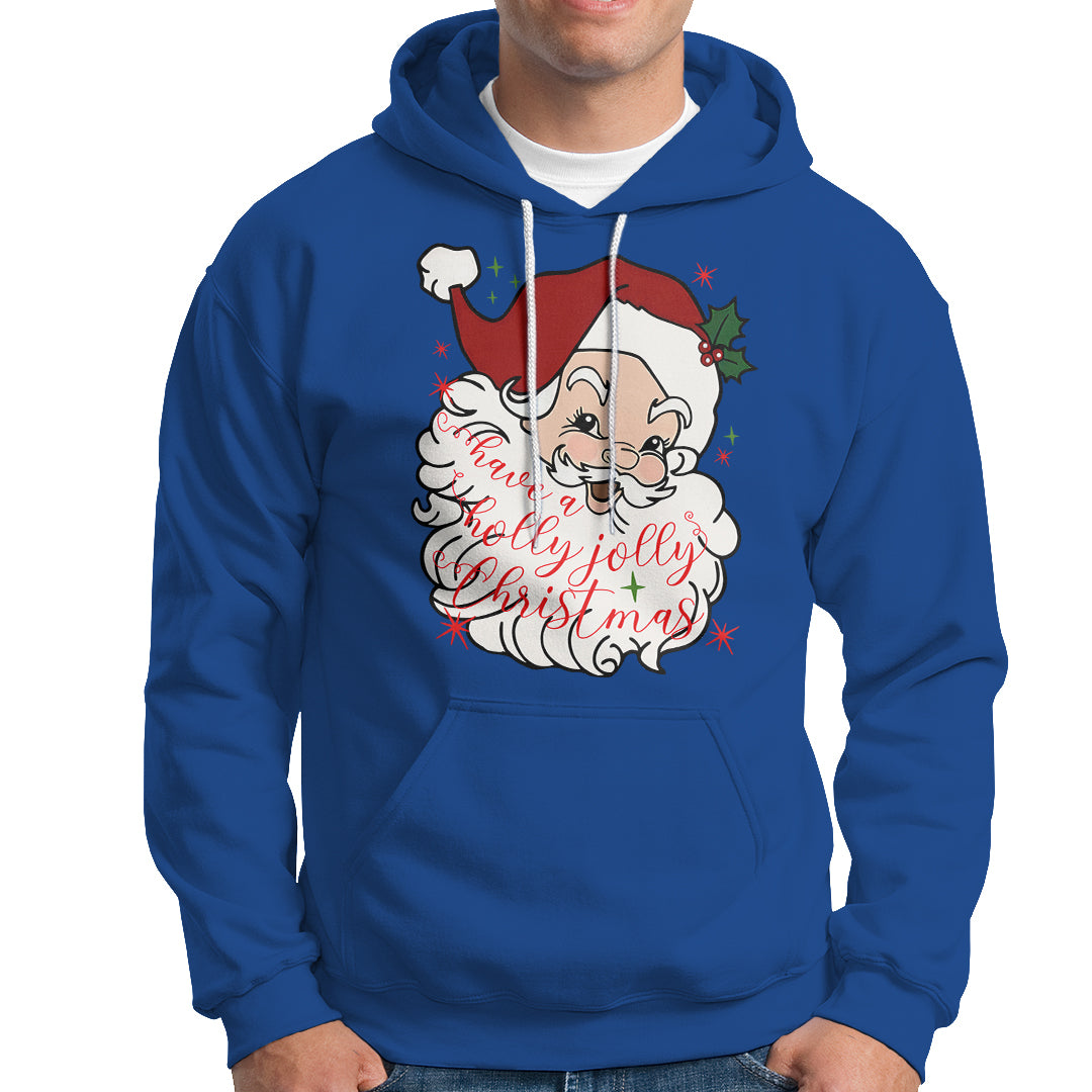 Vintage Christmas Santa Claus Face Xmas Funny Old Fashioned Hoodie - Wonder Print Shop