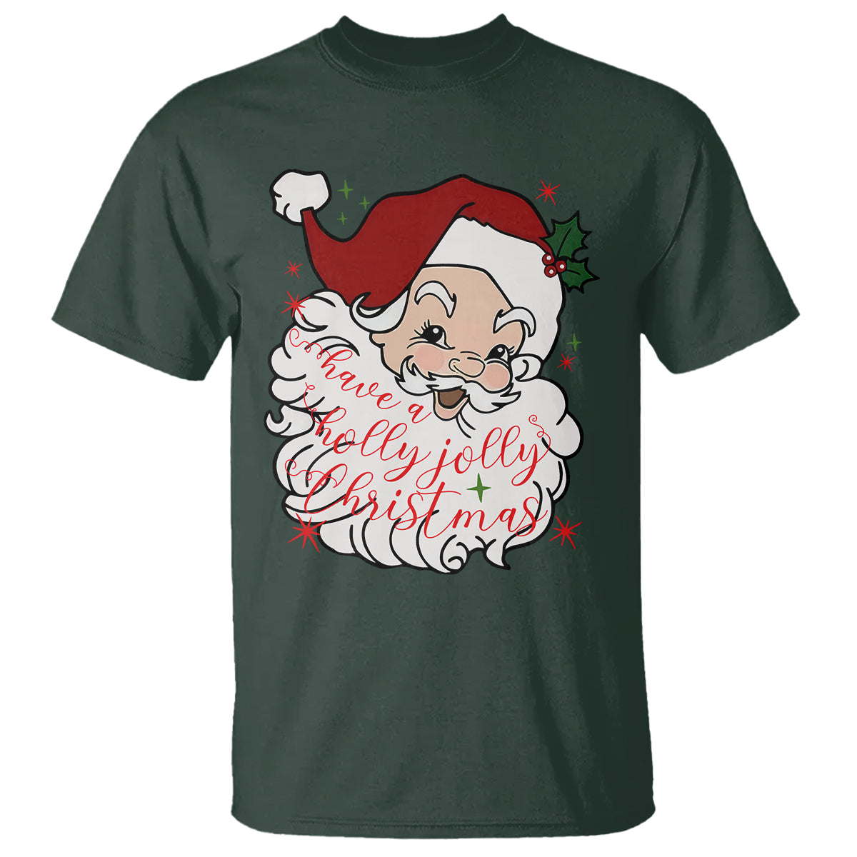 Vintage Christmas Santa Claus Face Xmas Funny Old Fashioned T Shirt - Wonder Print Shop