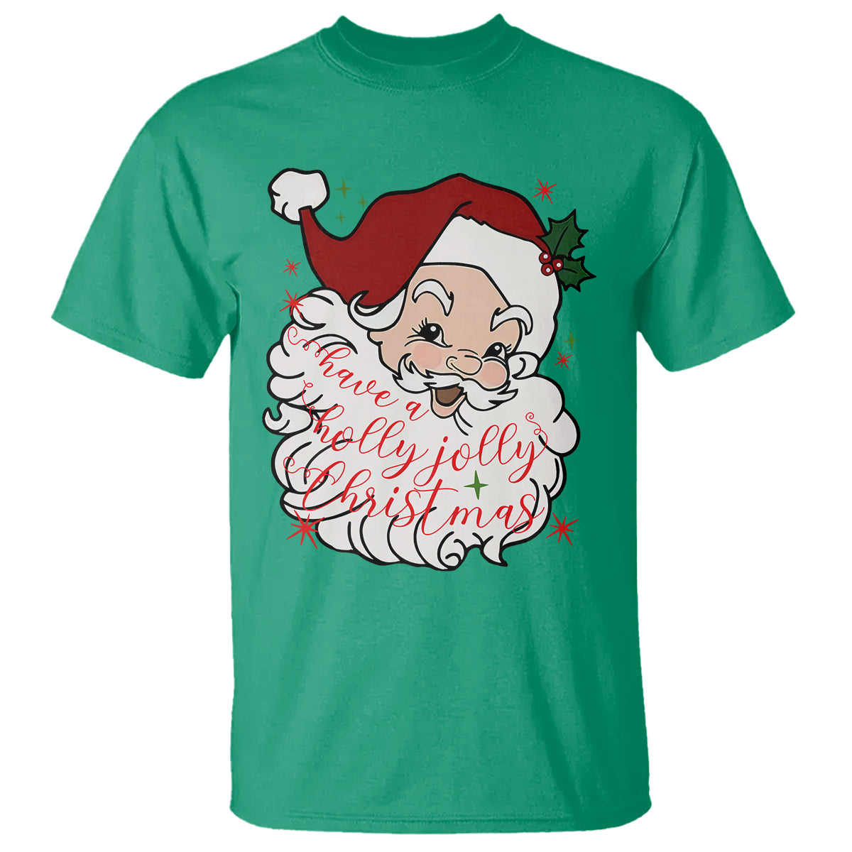 Vintage Christmas Santa Claus Face Xmas Funny Old Fashioned T Shirt - Wonder Print Shop
