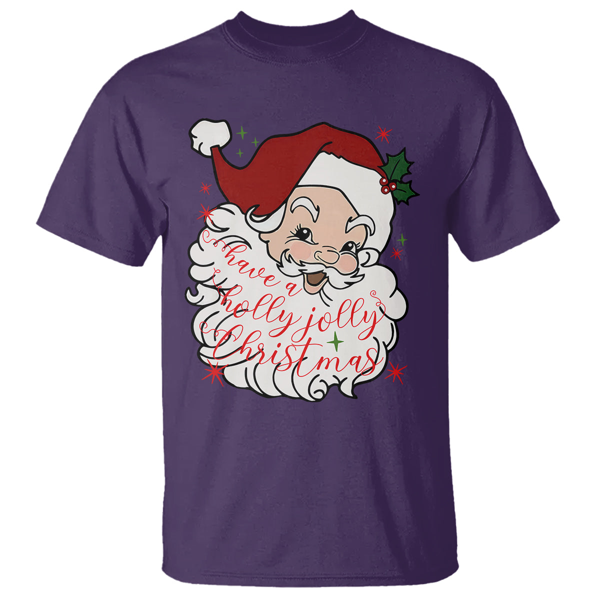 Vintage Christmas Santa Claus Face Xmas Funny Old Fashioned T Shirt - Wonder Print Shop