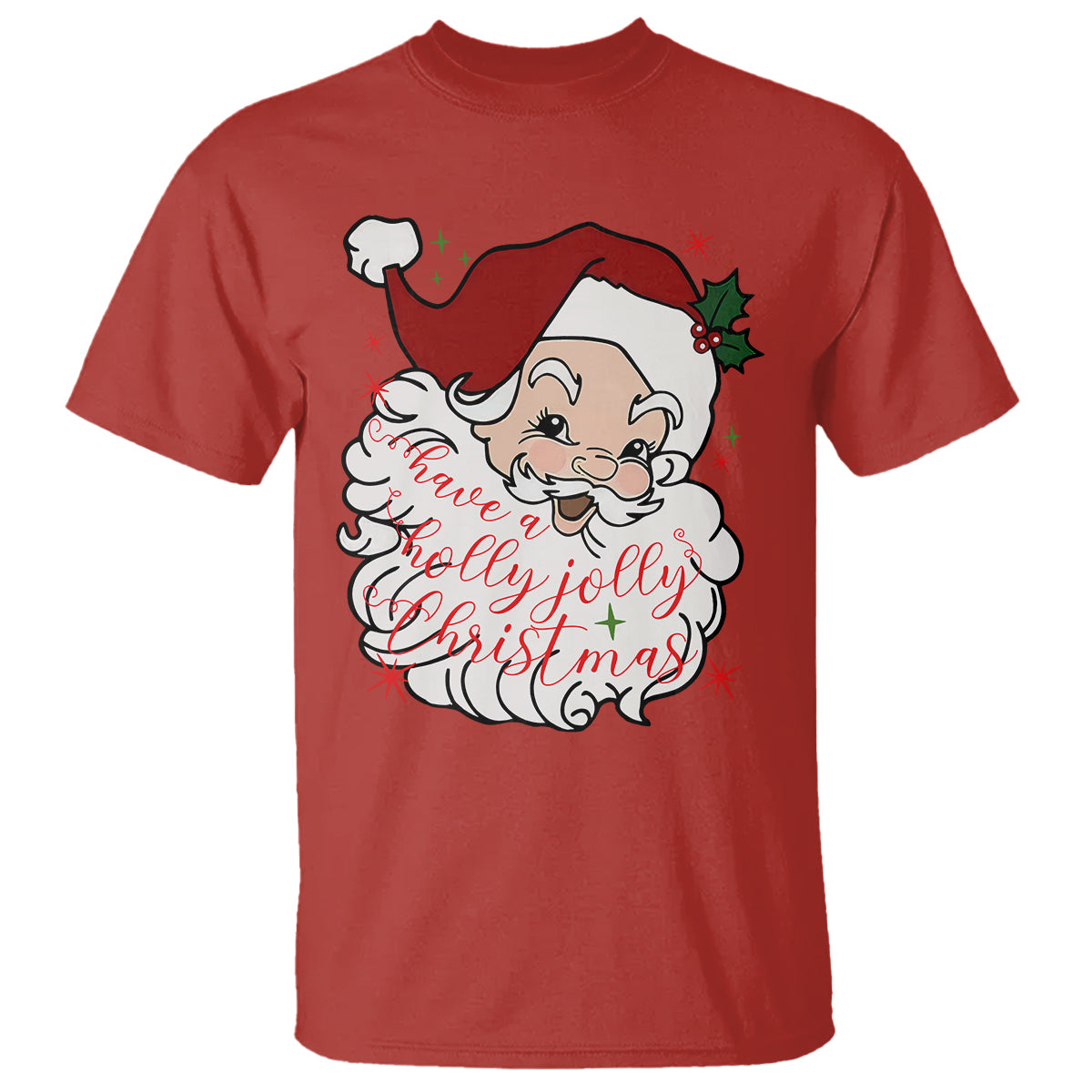 Vintage Christmas Santa Claus Face Xmas Funny Old Fashioned T Shirt - Wonder Print Shop