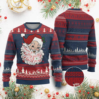 Vintage Christmas Santa Claus Face Xmas Funny Old Fashioned Ugly Christmas Sweater - Wonder Print Shop