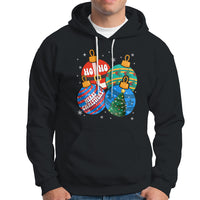 Retro Groovy Merry Christmas Ornament Ho Ho Ho Hoodie - Wonder Print Shop