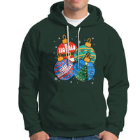 Retro Groovy Merry Christmas Ornament Ho Ho Ho Hoodie - Wonder Print Shop