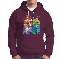 Retro Groovy Merry Christmas Ornament Ho Ho Ho Hoodie - Wonder Print Shop