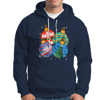Retro Groovy Merry Christmas Ornament Ho Ho Ho Hoodie - Wonder Print Shop
