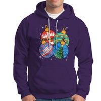 Retro Groovy Merry Christmas Ornament Ho Ho Ho Hoodie - Wonder Print Shop