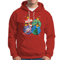 Retro Groovy Merry Christmas Ornament Ho Ho Ho Hoodie - Wonder Print Shop