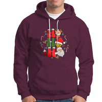 Retro Groovy Christmas Ho Ho Ho Reindeer Disco Ball Santa Xmas Hoodie - Wonder Print Shop