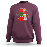 Retro Groovy Christmas Ho Ho Ho Reindeer Disco Ball Santa Xmas Sweatshirt - Wonder Print Shop