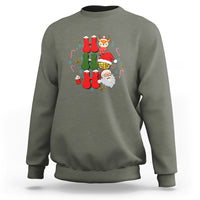 Retro Groovy Christmas Ho Ho Ho Reindeer Disco Ball Santa Xmas Sweatshirt - Wonder Print Shop