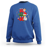 Retro Groovy Christmas Ho Ho Ho Reindeer Disco Ball Santa Xmas Sweatshirt - Wonder Print Shop